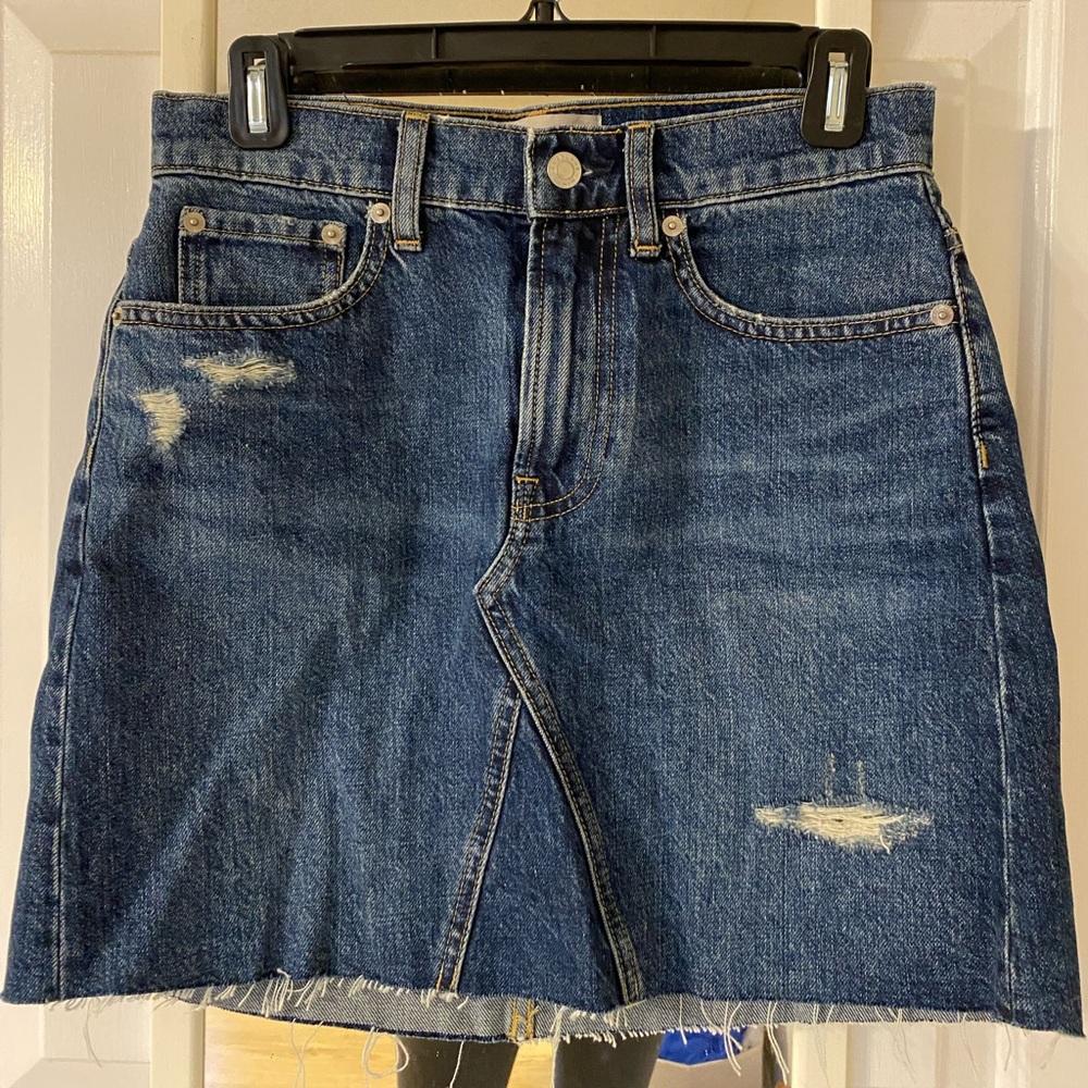 Everlane Deconstructed Denim Skirt 26